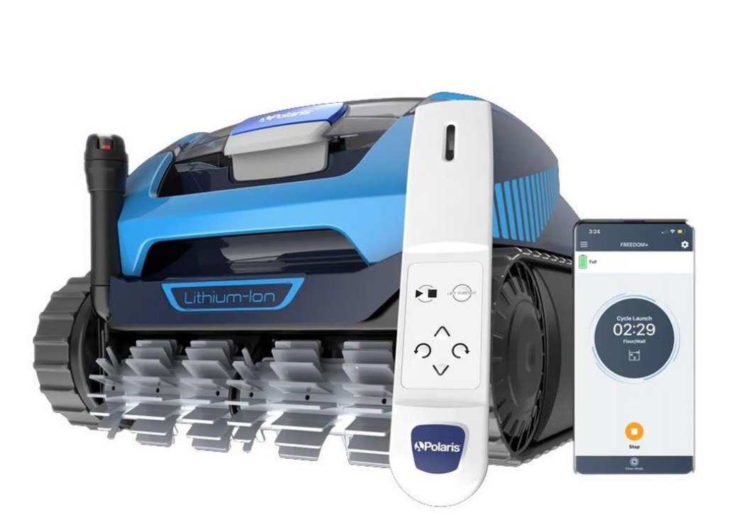 Polaris FREEDOM Plus Cordless Robotic Pool Cleaner with Handheld Remote and Charging Caddy