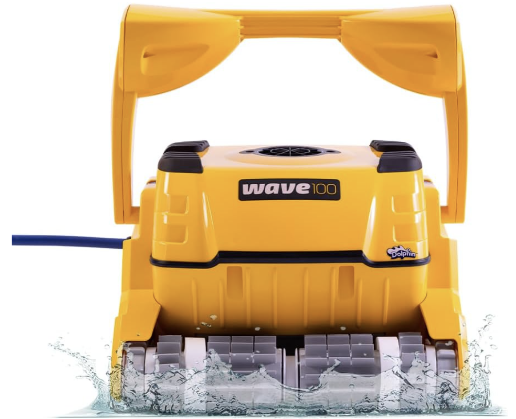 Dolphin Wave 100 Commercial Robotic Pool Cleaner with Remote Control & Caddy